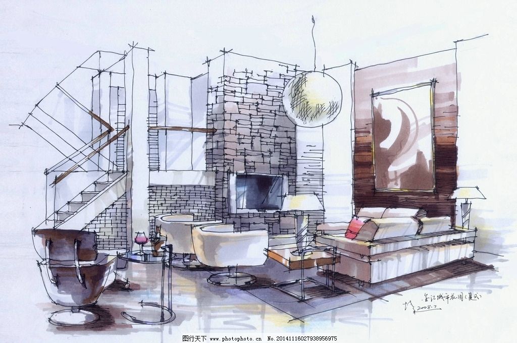 室内设计手绘与装饰材料的艺术融合